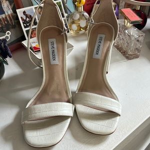 Steve Madden white block heels